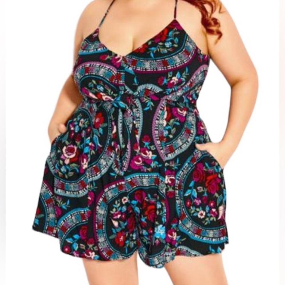 City Chic Multicolor Floral Jumpsuit